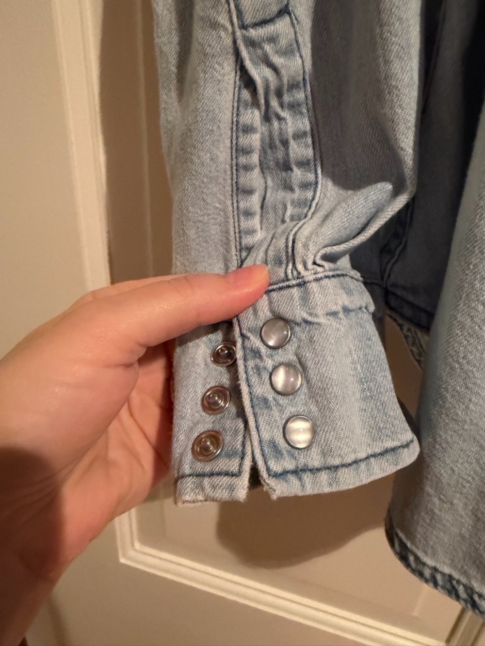 Hatch Light Blue Denim Snap-Front Shirt - Picture 2 of 5
